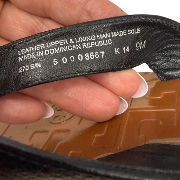 Tory Burch Thora Leather Embossed Thong Flats  Sandals Women's size 9 M - Picture 6 of 6